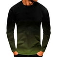 thumbnail image 1 of Blusas y camisas de manga larga y cuello redondo para hombre, estilo casual, con estampado degradado, cuello redondo, camiseta de manga corta, abrigo de poliéster., 1 of 2