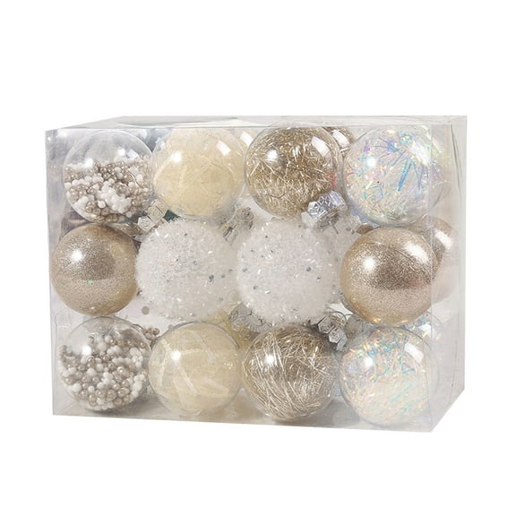 Christmas Ornaments Set 24ct Christmas Ball Mini Ornaments Party Decorations Shatterproof Festival Pendant Hangings for Xmas Tree Decor(2.36"/60mm,Rose Gold)