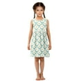 thumbnail image 6 of Girls Dress Green Gold Bow Sleeveless Dress for Girls Hem A-Line Casual Sundress, 6 of 7