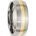 thumbnail image 4 of Stainless Steel/14K Steel With 14K Yellow Inlay Brushed 8mm Band (Size 12.5) Made In China sr1-12.5, 4 of 5