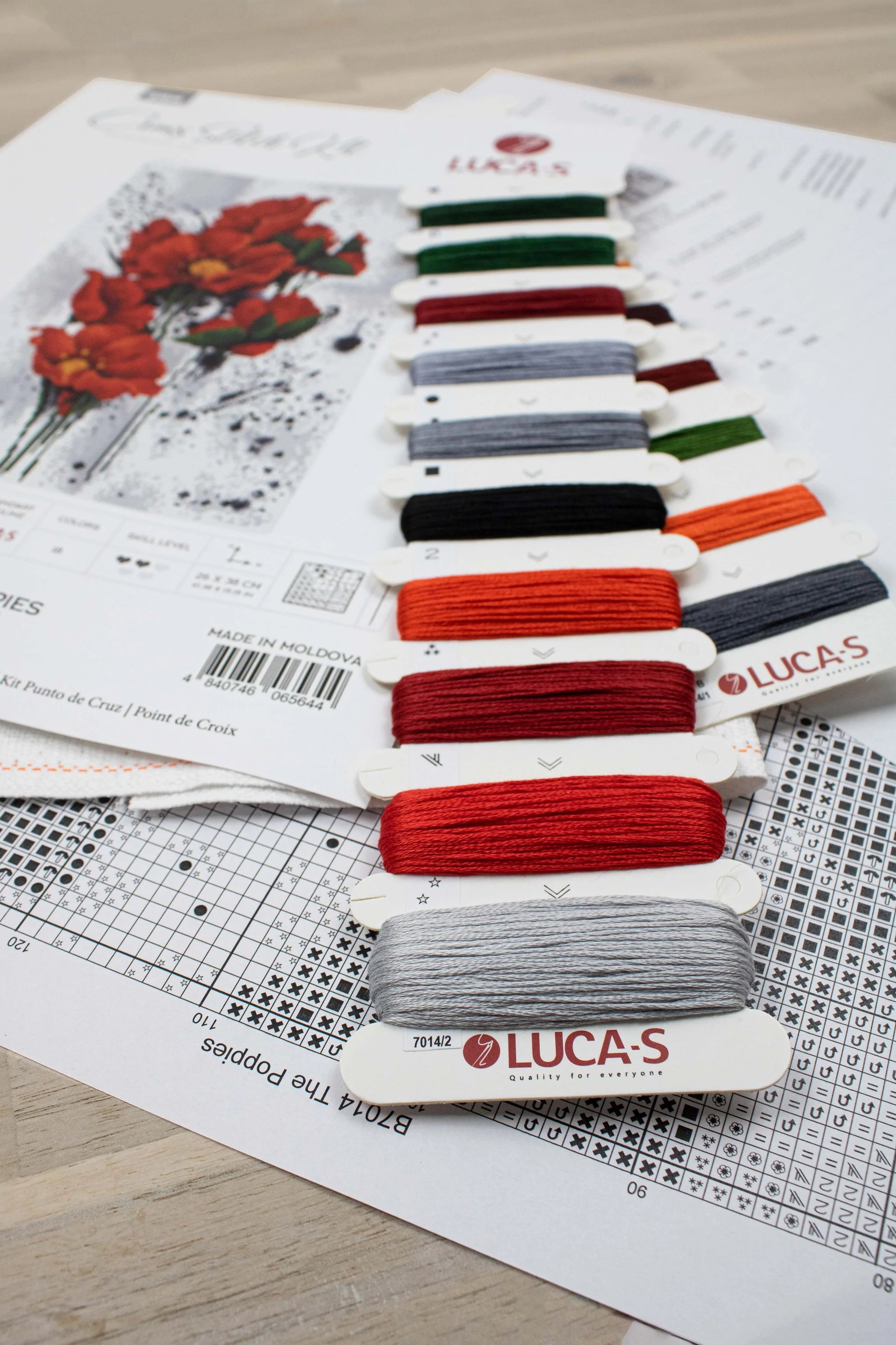 Luca-S The Red Poppies Counted Cross-Stitch Kit