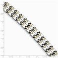 thumbnail image 2 of Stainless Steel Gold-Flashed Bracelet - 8.75 Inch - Measures 13mm Wide, 2 of 2