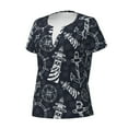 thumbnail image 3 of Wukai Anchors and Lighthouse Casual V-Neck Graphic Tees for Women: Lightweight and Breathable Summer Tops with Stylish Design-Medium, 3 of 8