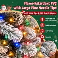 thumbnail image 3 of Moonsun 5ft Pre-Lit Flocked Christmas Tree, Big Pine Needle Tips & 400 PVC, Full Artificial Tree with 150 Warm White & Multicolor Lights,Metal Stand for Home Office Holiday Decor, 3 of 8