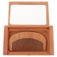 thumbnail image 1 of KAKOWELY mirror with wood frame Vintage Foldable Mirror Wood Frame Mirror Pocket Wood Mirror for Purse Small Compact Makeup Mirror for Travel Handheld Mirror with Comb, 1 of 4