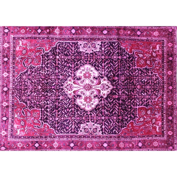 Ahgly Company Indoor Rectangle Persian Pink Traditional Area Rugs, 5' x 7'