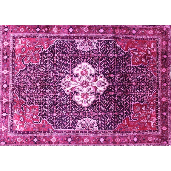 Ahgly Company Indoor Rectangle Persian Pink Traditional Area Rugs, 7' x 10'