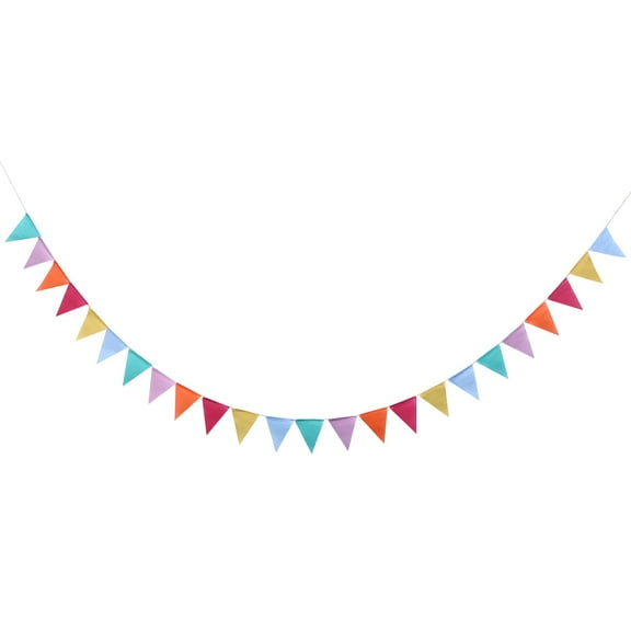 UPOUART triangle party decoration garland Pennant Flags Banner Linen Simple yet fashionable for Christmas 1Pack