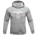 thumbnail image 3 of Sudadera con capucha deportiva informal para hombre, Jersey holgado de primavera y otoño con letras "PARIS" para parejas, estilo Hip-hop, Fitness y ocio, novedad de 2024, 3 of 5