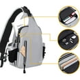 thumbnail image 2 of Mosiso Sling Backpack Chest Shoulder Bag Double Layer Hiking Daypack Men/Women,Gray, 2 of 6