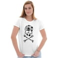 thumbnail image 3 of Flowery Skull and Crossbones Womens Fitted Plus Size Graphic Tee Brisco Brands 3X, 3 of 5