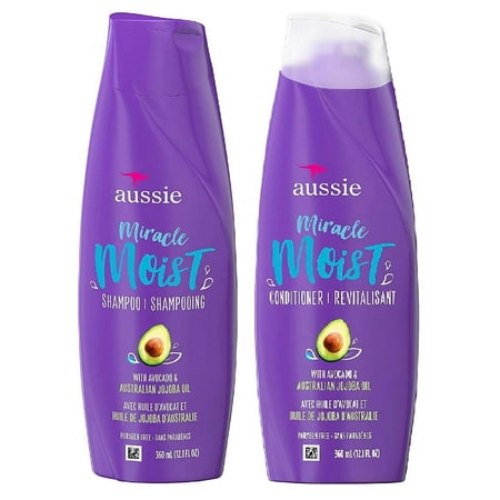  Aussie Miracle Moist Shampoo and Conditioner Set with avocado & australian jojoba oil-12.1