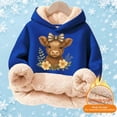 thumbnail image 2 of Kids Highland Cow Sweatshirt- Soft Lined Christmas Sweatshirts with Highland Cow Print, Cozy Warm Kids Jacket Top for Winter Outdoor Play and Holiday Activities, 2 of 5