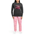 thumbnail image 4 of CafePress - Shiny Pink Pumpkin - Women's Long Sleeve Charcoal Gray Pajamas, 4 of 7