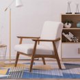 thumbnail image 4 of IVV Mid-Century Modern Leisure Chair with Solid Wood Frame, Fabric Upholstered Single Sofa Armchair for Living Room, Bedroom, Balcony, Beige, 4 of 10