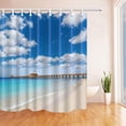 thumbnail image 1 of ABPHQTO Tropical Seaside Decor Muelle y playa en Florida para cortina de ducha de baño de tela de poliéster 160x180 cm, 1 of 1