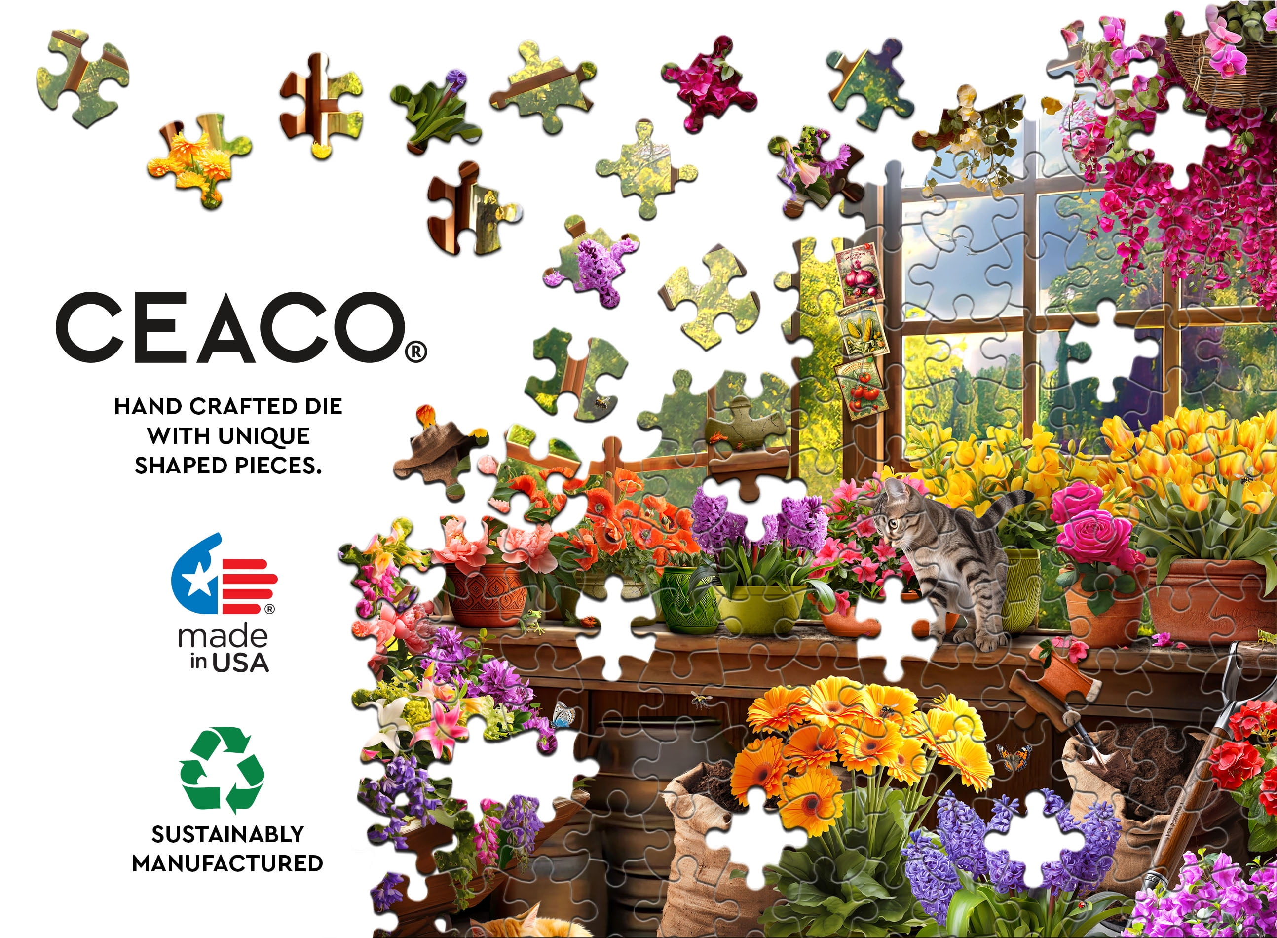 Ceaco Colorful Potting Shed (Jessica White) 500 Piece Interlocking Jigsaw Puzzle