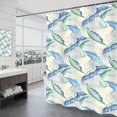 thumbnail image 1 of 180 X 200cm Rideau De Douche Avec 12 Crochets Schage Rapide(feuille), Tissu Poliéster Impermable Lavable En Machine, Rideaux Salle De Bain, 1 of 5