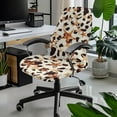 thumbnail image 2 of FKELYI Anti-Dust Office Chair Cover Vintage Star Cow Print Stretch Fabric Computer Chair Slipcover for Armchair Swivel Boss Chair Protector for Home Office Decoration, Small, 2 of 6