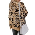 thumbnail image 2 of Gibobby SuéTer De Invierno Para Mujer Europa y América Casual Split Knitwear Leopard Two Lapel Pullover Sweater Mujer(A,G), 2 of 5