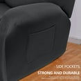 thumbnail image 6 of JIqH Four-piece set of casual chair covers - Stretchy cover with pockets, elastic base, soft and washable furniture protection cover, pet and child friendly, dark gray, 6 of 6