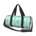 thumbnail image 1 of YFYANG Large Capacity Canvas Gym Bag for Men and Women, Green Stripe Art Round Portable Travel Bags for Sports Fitness, 1 of 8