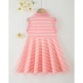 thumbnail image 2 of Little Girls Clothes Little Girls Polo Dress 6Y Girls Summer Casual Dress 7Y Girls Lapel Sleeveless Stripe Dress Pink, 2 of 7
