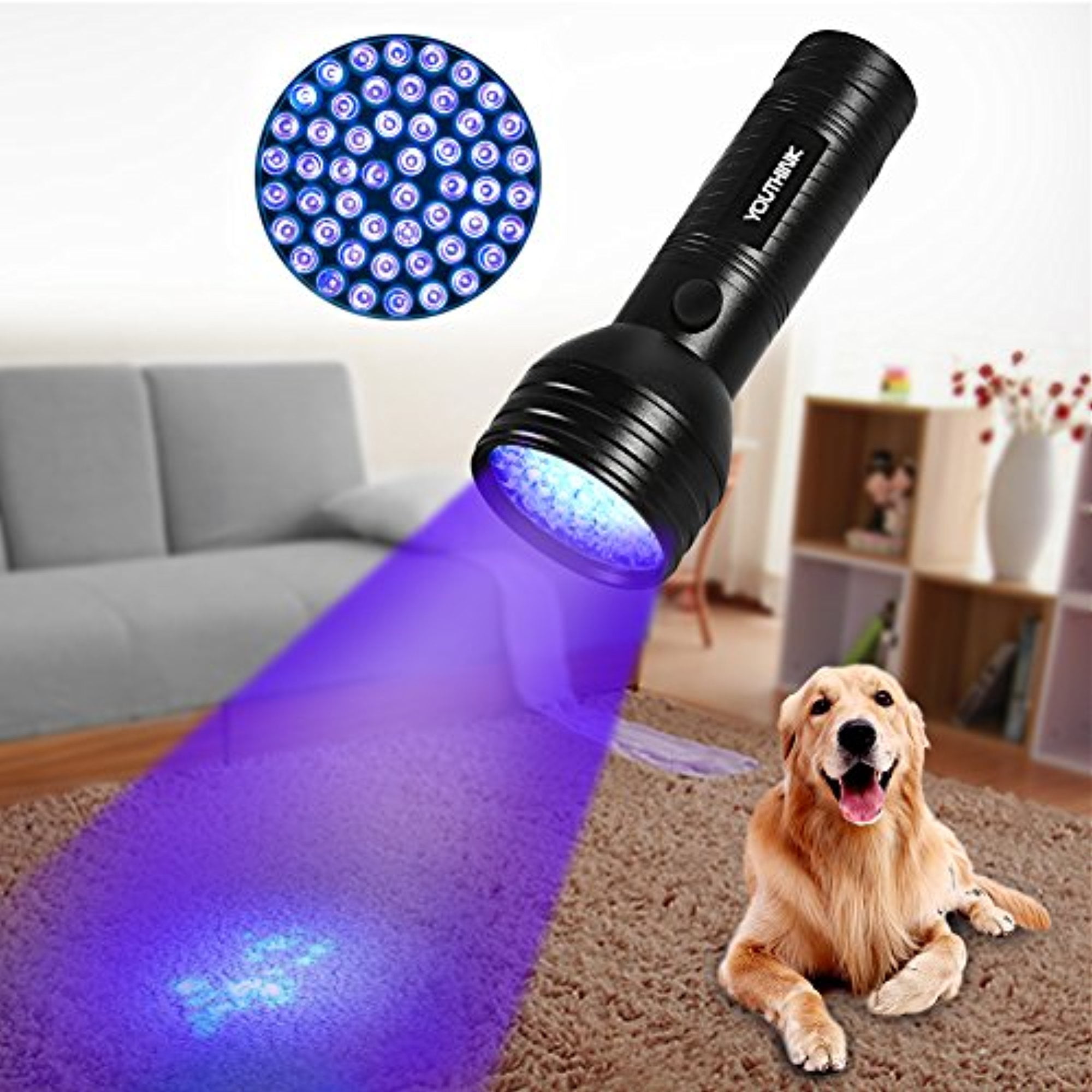 Findway 5 UV Ultra Violet Blacklight 9 LED Flashlight Torch Light Outdoors,Pet Urine Detector for Dog Urine,Pet Stains and Bed Bug Detector,Dog Urine Remover 