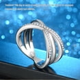 thumbnail image 4 of Guardurnaity Anillo de mujer cristal cruzado decorativo nudillo joyería Metal boda compromiso mano decoración moda elegante Casual Ropa, zapatos y accesorios Miscelánea Tamaño 10, 4 of 6