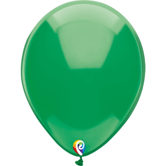 12 Inch Funsational Crystal Green Party Latex Balloons - Pack of 15