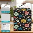 thumbnail image 5 of ZIATUBLES Flower Petal Black Print Ice Cream Machine Cover Stain Resistant Kitchen Countertop Organizer Kitchen Appliance Decor Protector Cover with Front Pocket, 15.35" x 9.84" x 18.11", 5 of 6