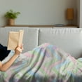thumbnail image 3 of Pastel Soft Flannel Fleece Blanket, Soft Colored Realistic Parquet Wooden Floor Pattern Herringbone Country Home Print, Cozy Plush for Indoor and Outdoor Use, 60" x 80", Multicolor, by Ambesonne, 3 of 5