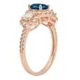 thumbnail image 2 of 1.46 ct Round Cut Natural London Blue Topaz 3 Stone 14K Rose Gold Womens Engagement Ring, 2 of 3