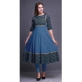 thumbnail image 2 of Bimba Black2 Kurtis Indiennes Imprimées à Écailles Géométriques pour Femmes Anarkali Kurti Maxi Robe Décontractée X-Grand, 2 of 5