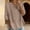 Brown, variant on JFGHDG Linen Tops for Women V Neck Embroidered Shirt Roll Up Short Sleeve T-shirt Womens 3/4 Sleeve Button Down Shirts Cotton Linen Tunic Tops Beige L