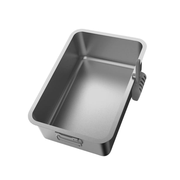 Recipiente para Arena para Gatos de Conejo, Acero Inoxidable con Cuchara, Accesorio Resistente a La Oxidación, Superficie Lisa, Fácil de Limpiar, a Pr 50x35x10cm Yuyangstore Bandeja de arena para gatos