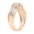 thumbnail image 2 of Dazzlingrock Collection Round White Diamond Swirl Cluster Engagement Ring for Women (0.08 ctw, Color I-J, Clarity I1-I2) in 14K Rose Gold, Size 4.5, 2 of 5