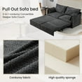 thumbnail image 3 of JONPONY 3 in 1 Queen Size Pull Out Sleeper Sofa Couch Bed, Cloud Velvet Convertible Loveseat Futon Lounge Recliner Sofabed with Thicked Cushions and Side Storage for Living Room,Bedroom,Apartment, 3 of 12