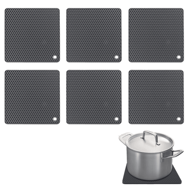 6 Pack Silicone Trivets for Hot Pots and Pans, Multipurpose Non-Slip & Heat Resistant Silicone Hot Pad