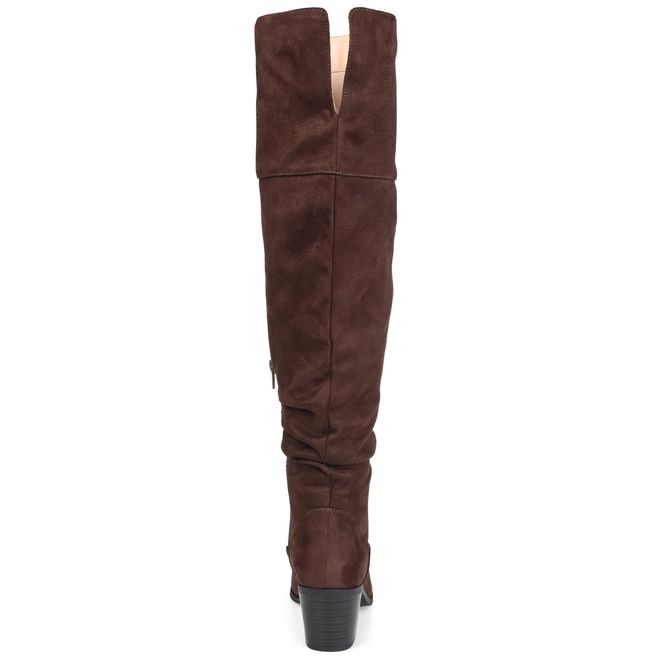 Journee Womens Zivia Extra Wide Calf Stacked Heel Over The Knee Boots