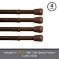 thumbnail image 3 of Kenney  Fast Fit No Tools 7/16" Spring Tension Rod, 4-Pack 28-48" - Chocolate, 3 of 5