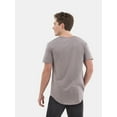 thumbnail image 5 of No Boundaries Men's & Big Men's Longline Curved Hem Elongated Tee Shirt, Sizes XS-5XL, 5 of 5