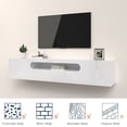 thumbnail image 3 of Hironpal 79" LED Floating TV Stand for TVs up to 90", Entertainment Center Media TV Console Shelf with Storage, White, 3 of 6
