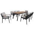 thumbnail image 6 of Armen Living Nofi Outdoor Patio Dining Set in Charcoal Finish with Taupe Cushions (Table with 8 chairs), 6 of 6