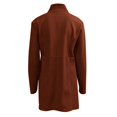 thumbnail image 4 of Women Autumn And Winter Solid Color Temperament Warm Slim Long Sleeve Pocket Woolen Coat Winter Jackets Women Long Wool Coat Womens Business Elegant Womens Coats Long Straight Coat Solid Coat Women, 4 of 6
