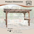 thumbnail image 2 of 13'x6.5' Wooden Grill Gazebo with Sloping Metal Roof and 60 Pcs Bulbs, Grill Gazebo Suitable for 2 Bar Counters Grills, BBQ Canopy for Outdoor Patio, Lawn, Garden, 2 of 7