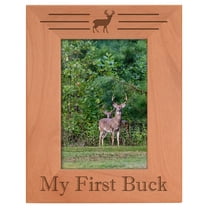 ThisWear Hunting Frame My First Buck Picture Frame Hunters Gifts Wood Engraved 4x6 Portrait Picture Frame