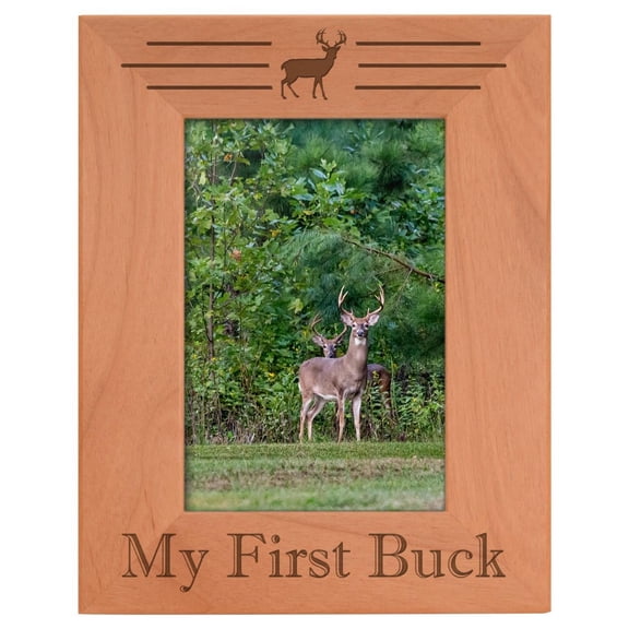 ThisWear Hunting Frame My First Buck Picture Frame Hunters Gifts Wood Engraved 4x6 Portrait Picture Frame