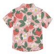 thumbnail image 2 of Dailycode Small Short Sleeve Button Down Shirts Strawberries Flowers Leaves Casual Shirt 3-10 Years, 2 of 9