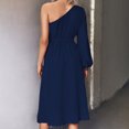 thumbnail image 5 of Vestido De Corte Casual, Cintura Alta, Vestido Con Abertura, Farol, Mangas Largas, Un Hombro Para Fiestas. ANGGREK Otros, 5 of 5